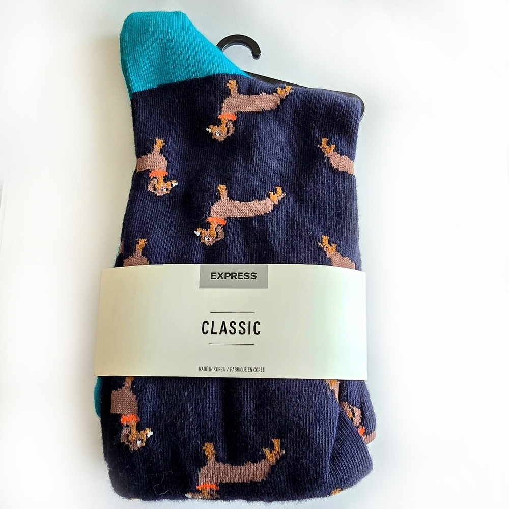 NWT Express Dachshund socks mens